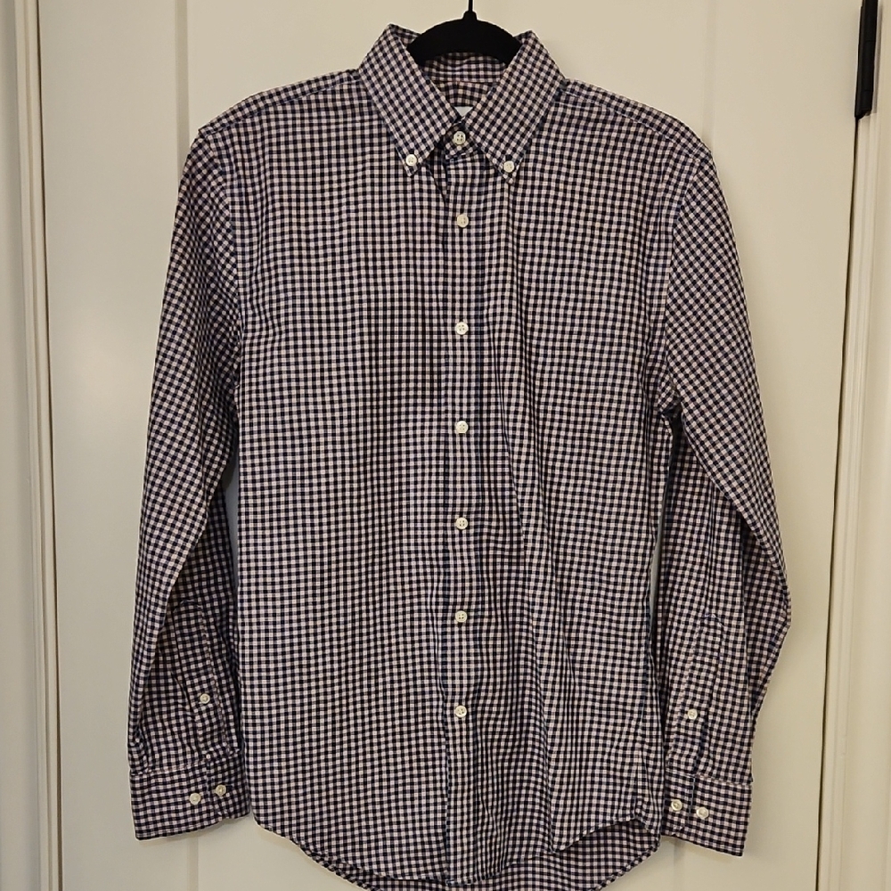 Nordstrom Rack Trim Fit Non-Iron 14.5 Neck Checkered Dress Shirt